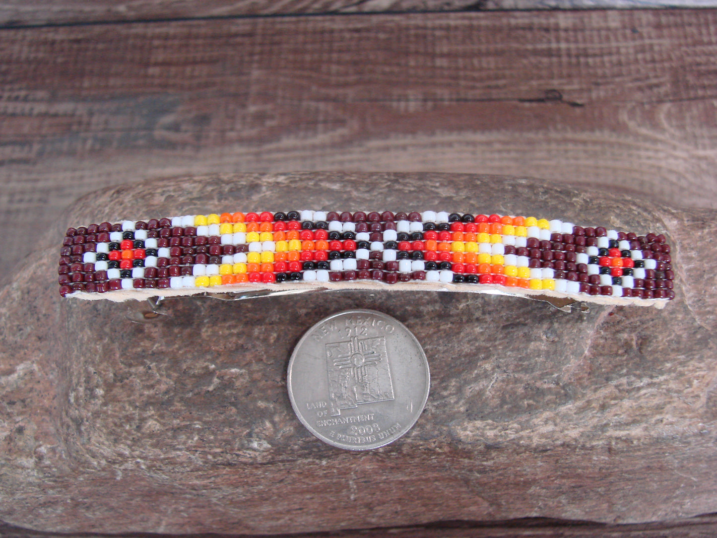 Native American Hand Beaded Hair Barrette by Cleveland