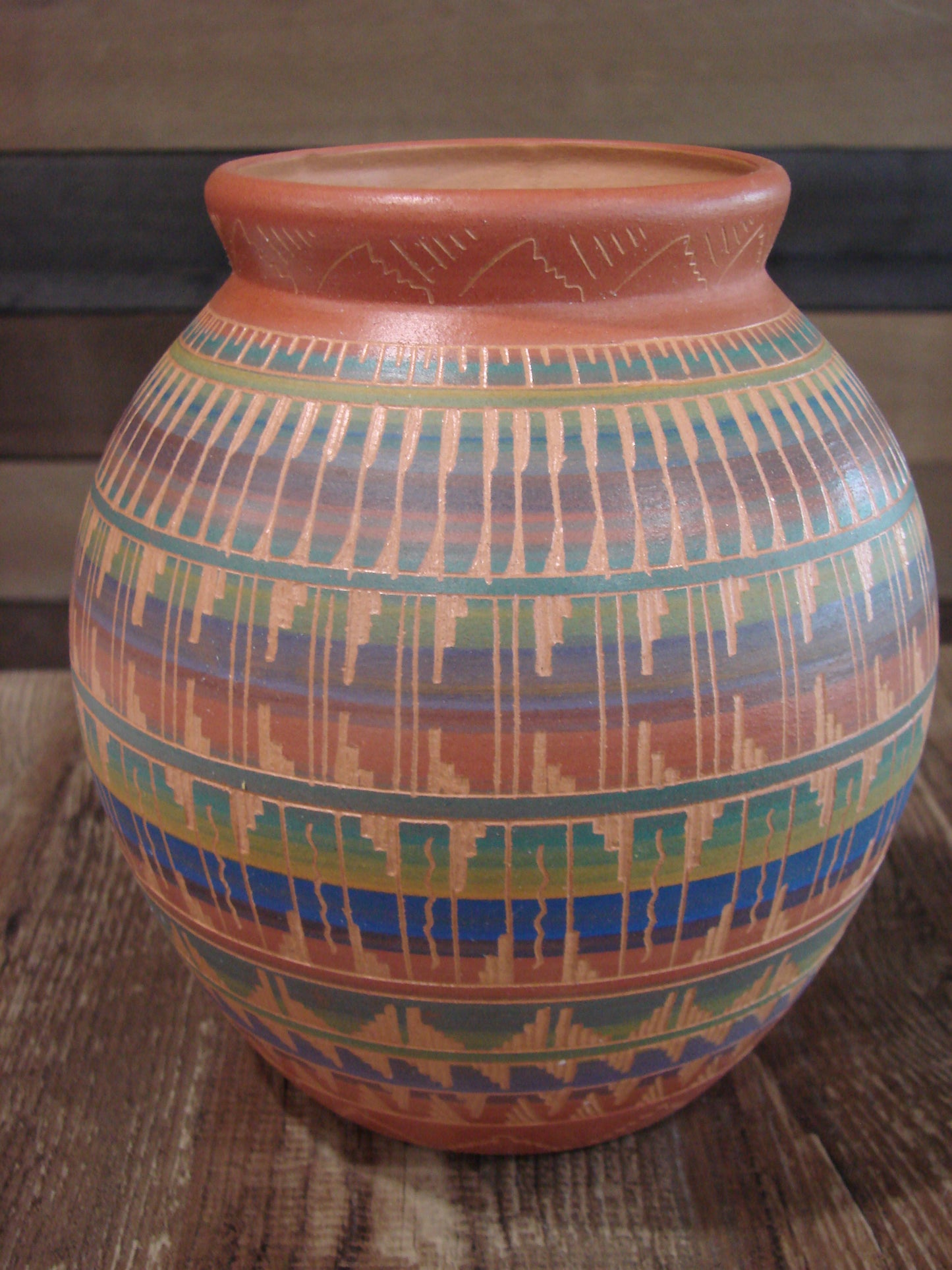 Native American Hand Etched & Hand Painted Pottery - Gilmore