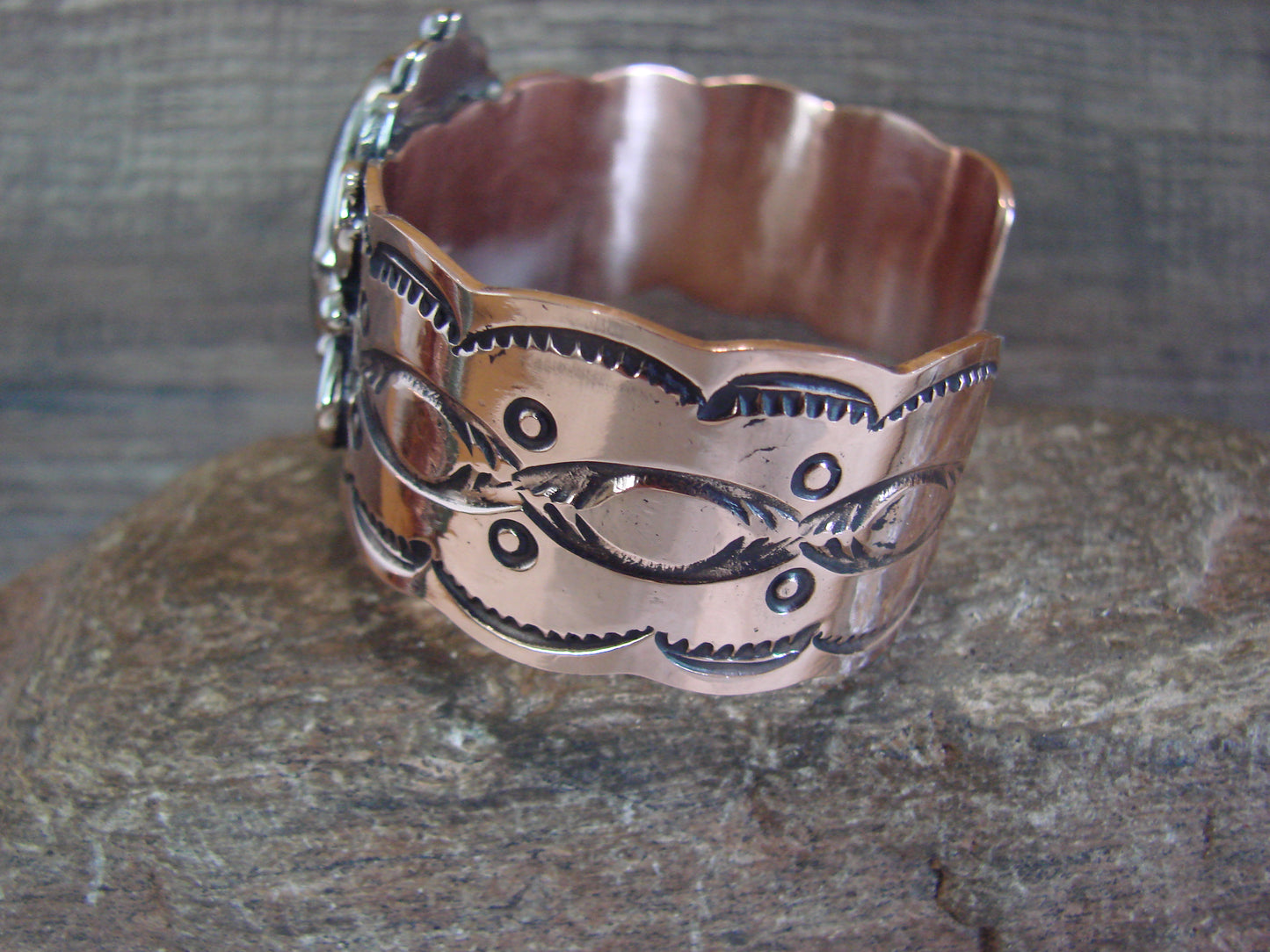 Navajo Indian Copper & Hematite Bracelet by Cleveland
