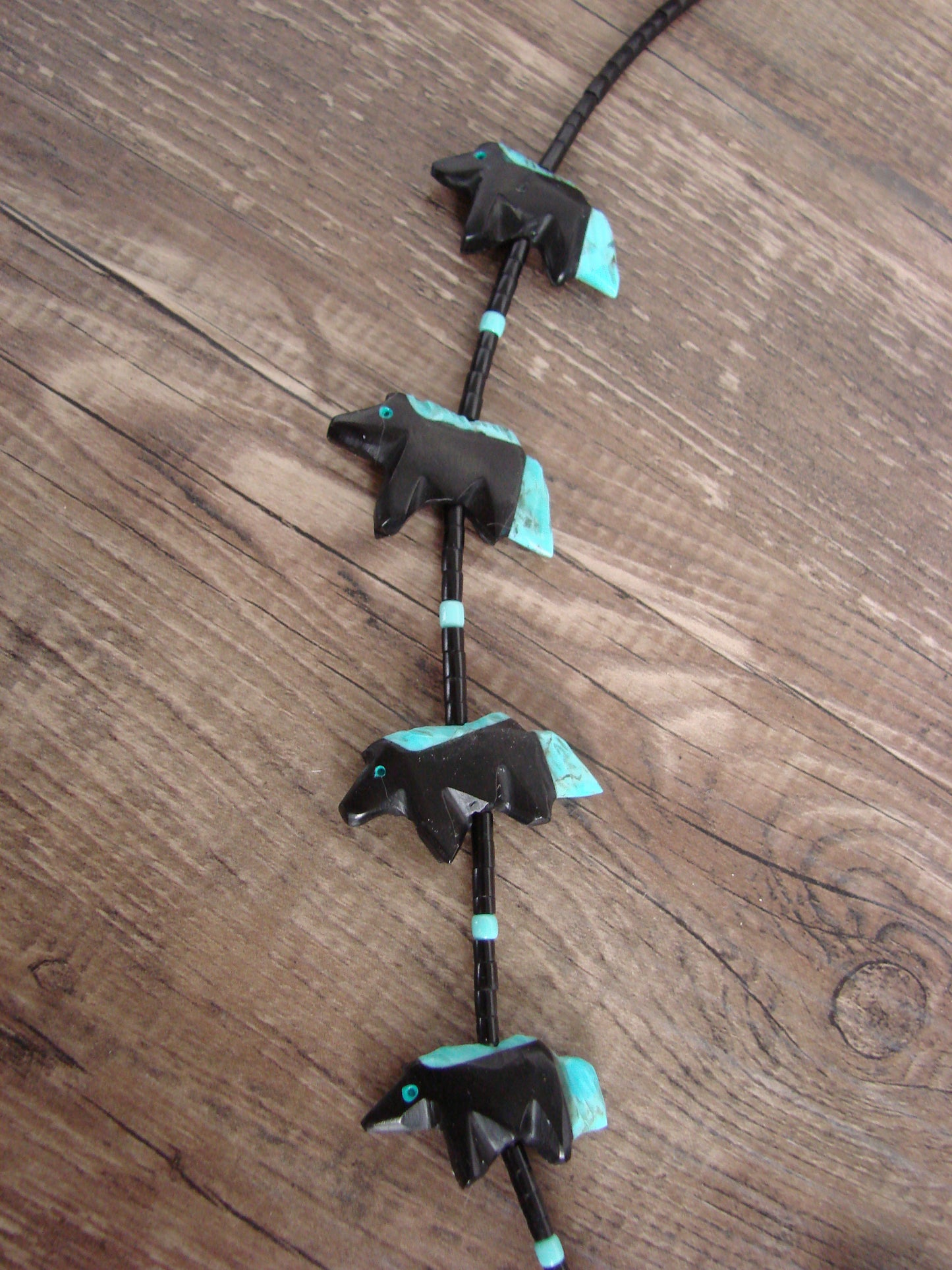 Hand Carved Jet Horse Fetish Necklace - Mitchell