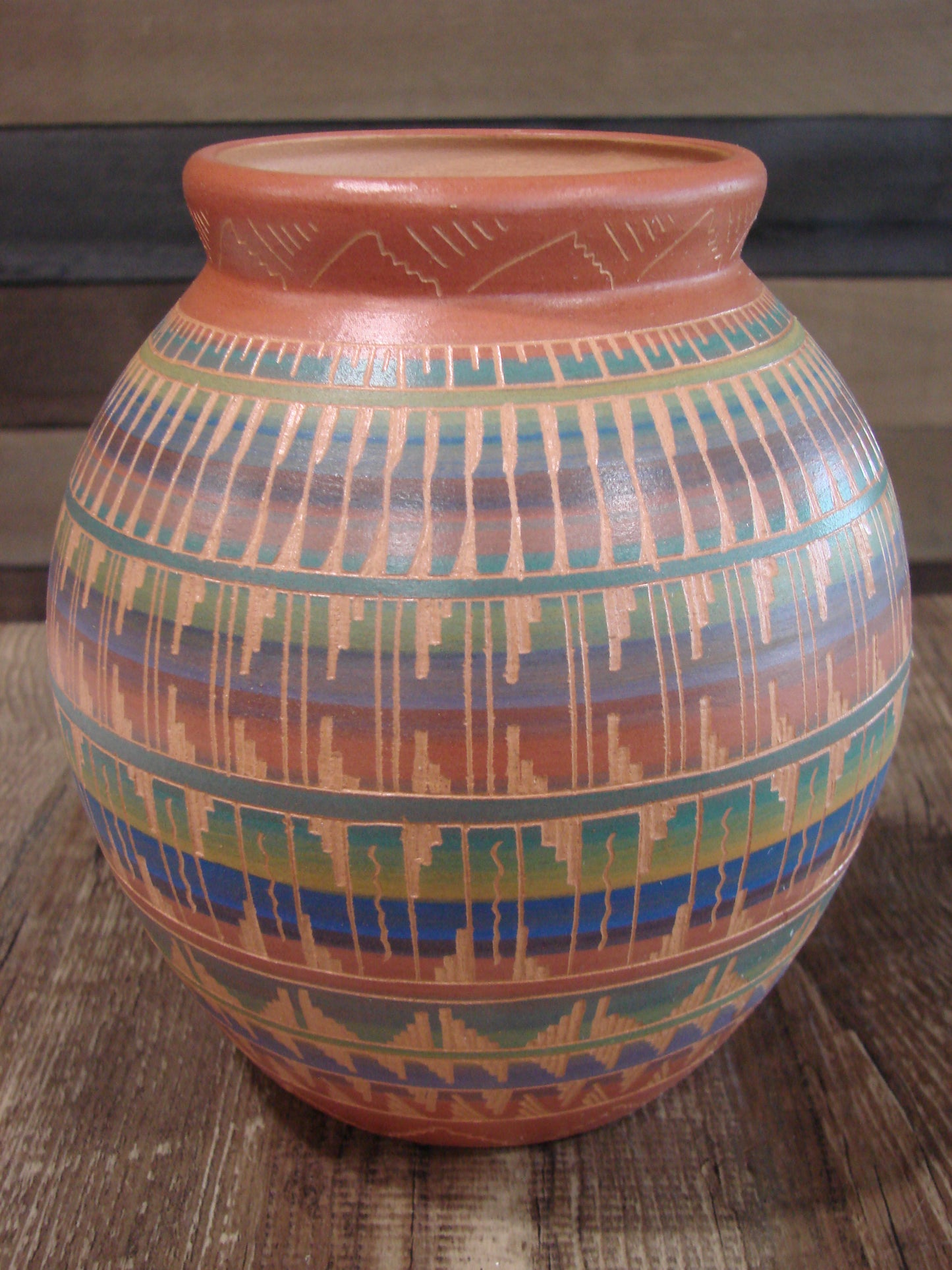 Native American Hand Etched & Hand Painted Pottery - Gilmore