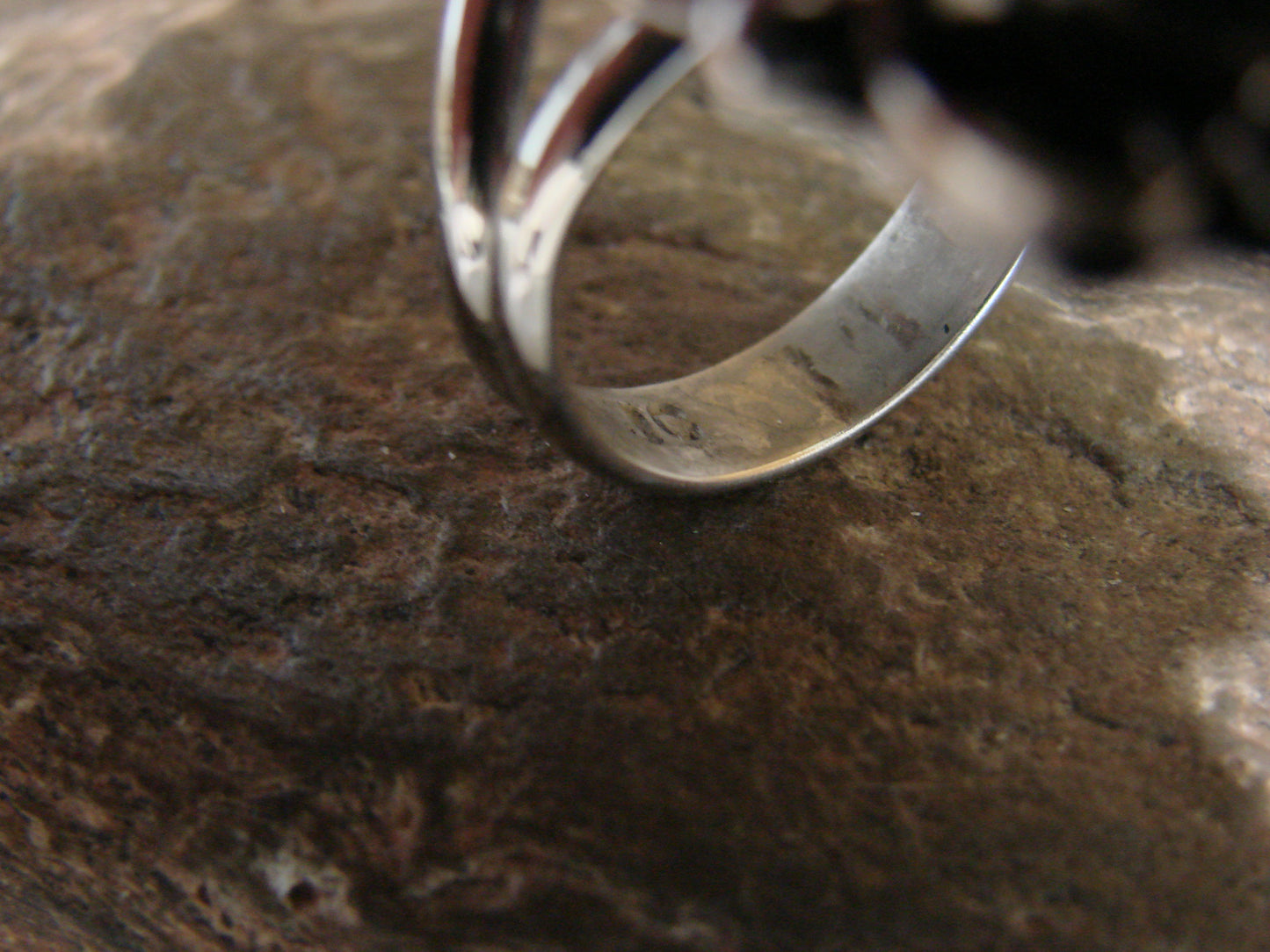 Native American Nickel Silver & Turquoise Ring by Cleveland - Size 10