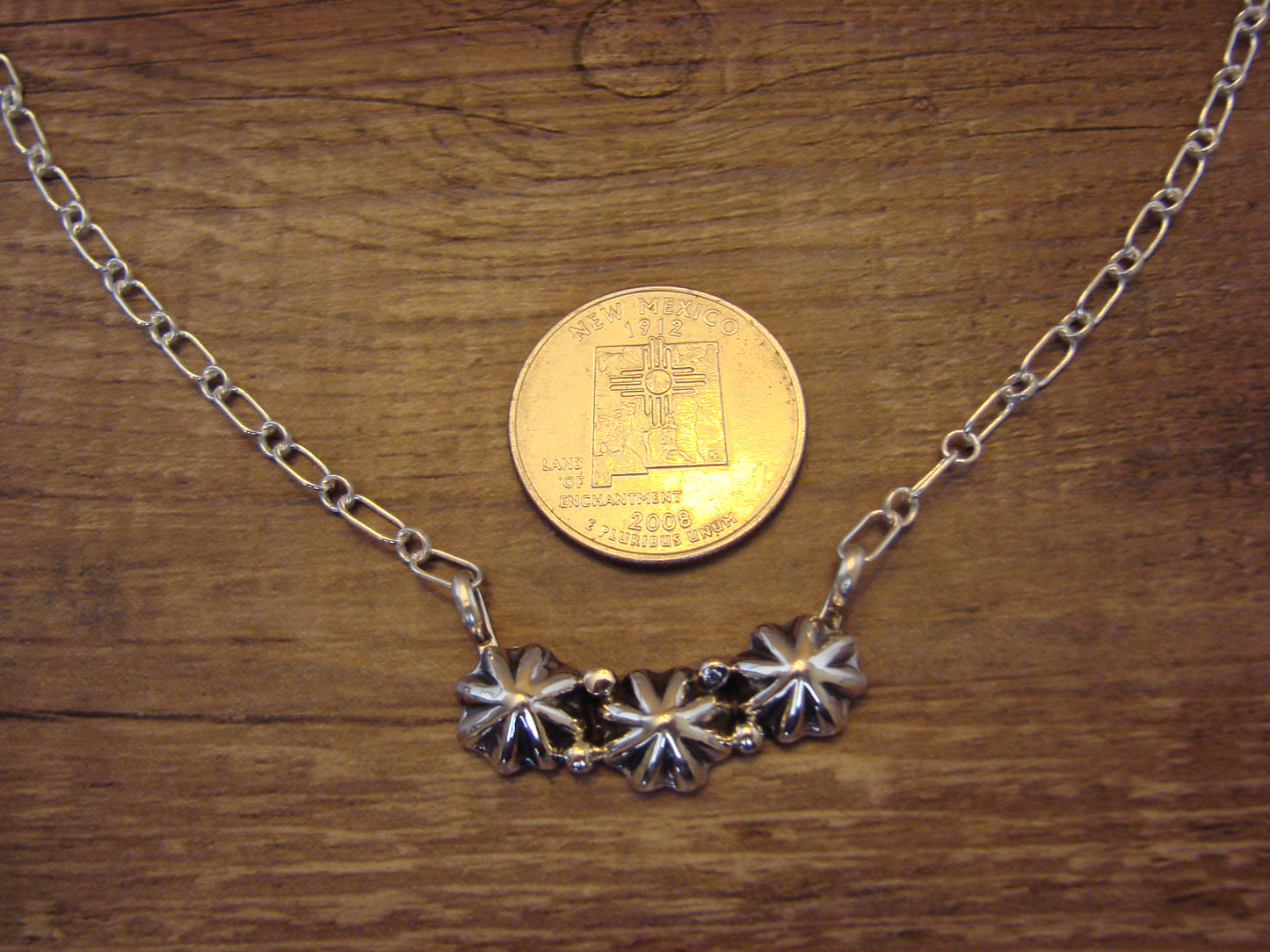 21" Native American Sterling Silver Star Chain Necklace by Lewis