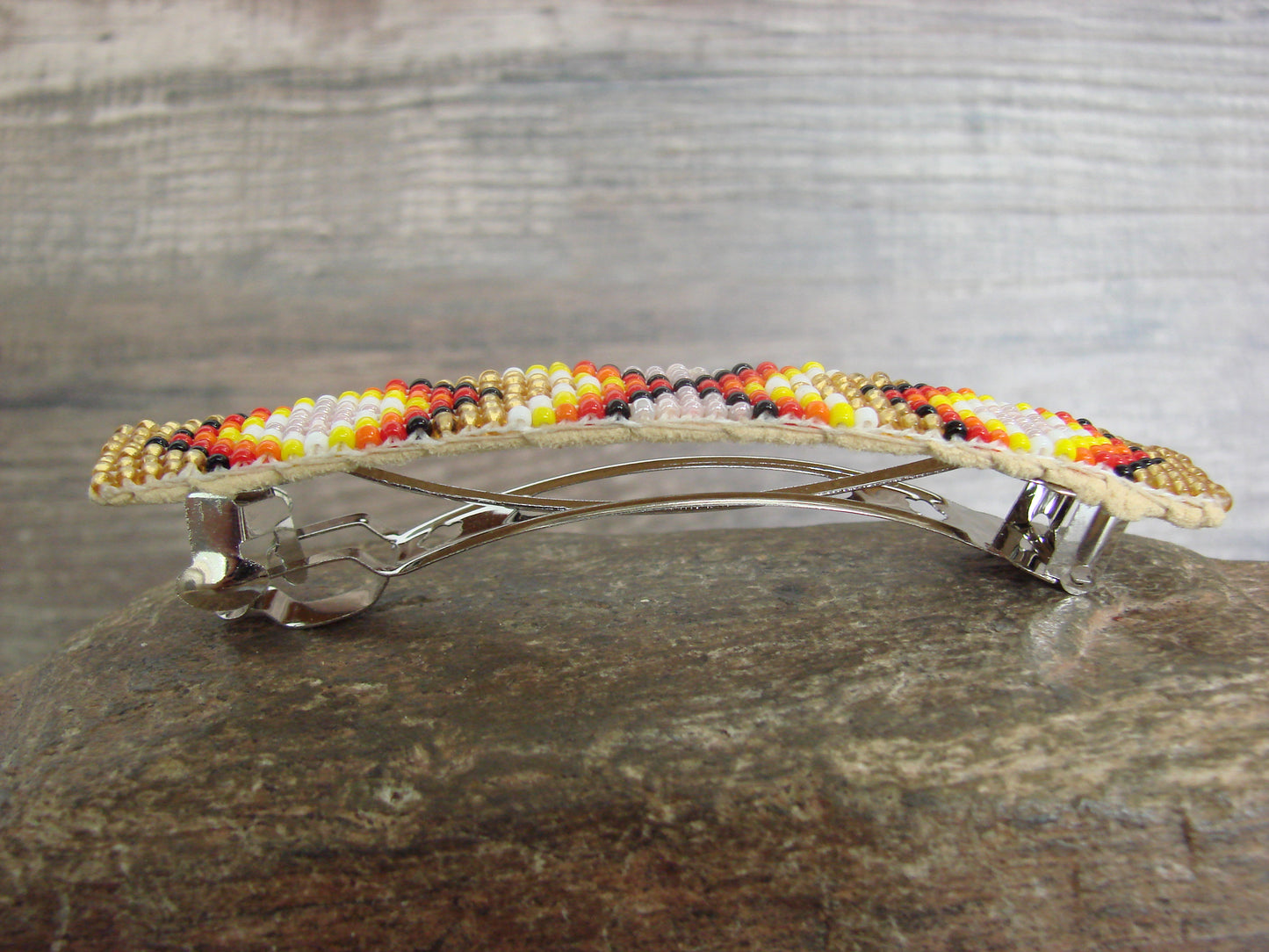 Native American Hand Beaded Hair Barrette by Cleveland