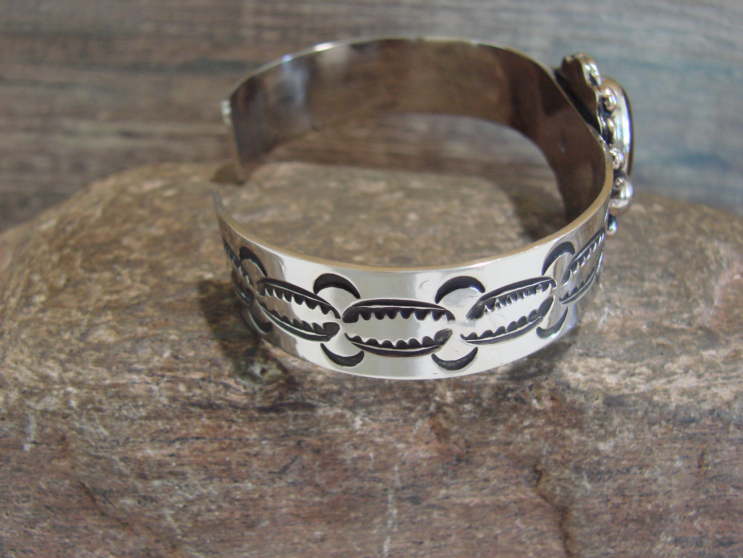 Navajo Indian Nickel Silver & Tiger Eye Bracelet by Cleveland