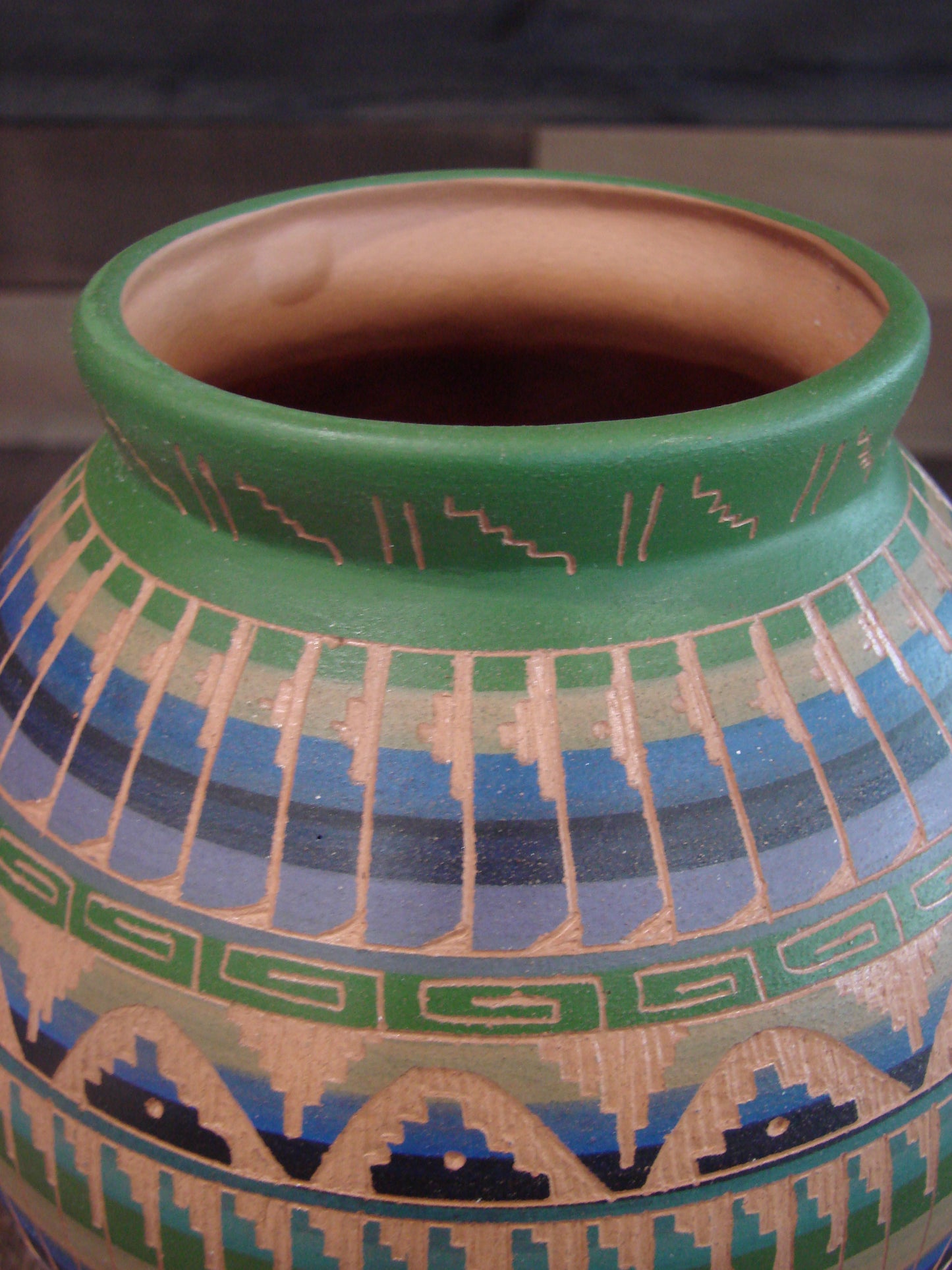 Native American Hand Etched & Hand Painted Pottery - Gilmore