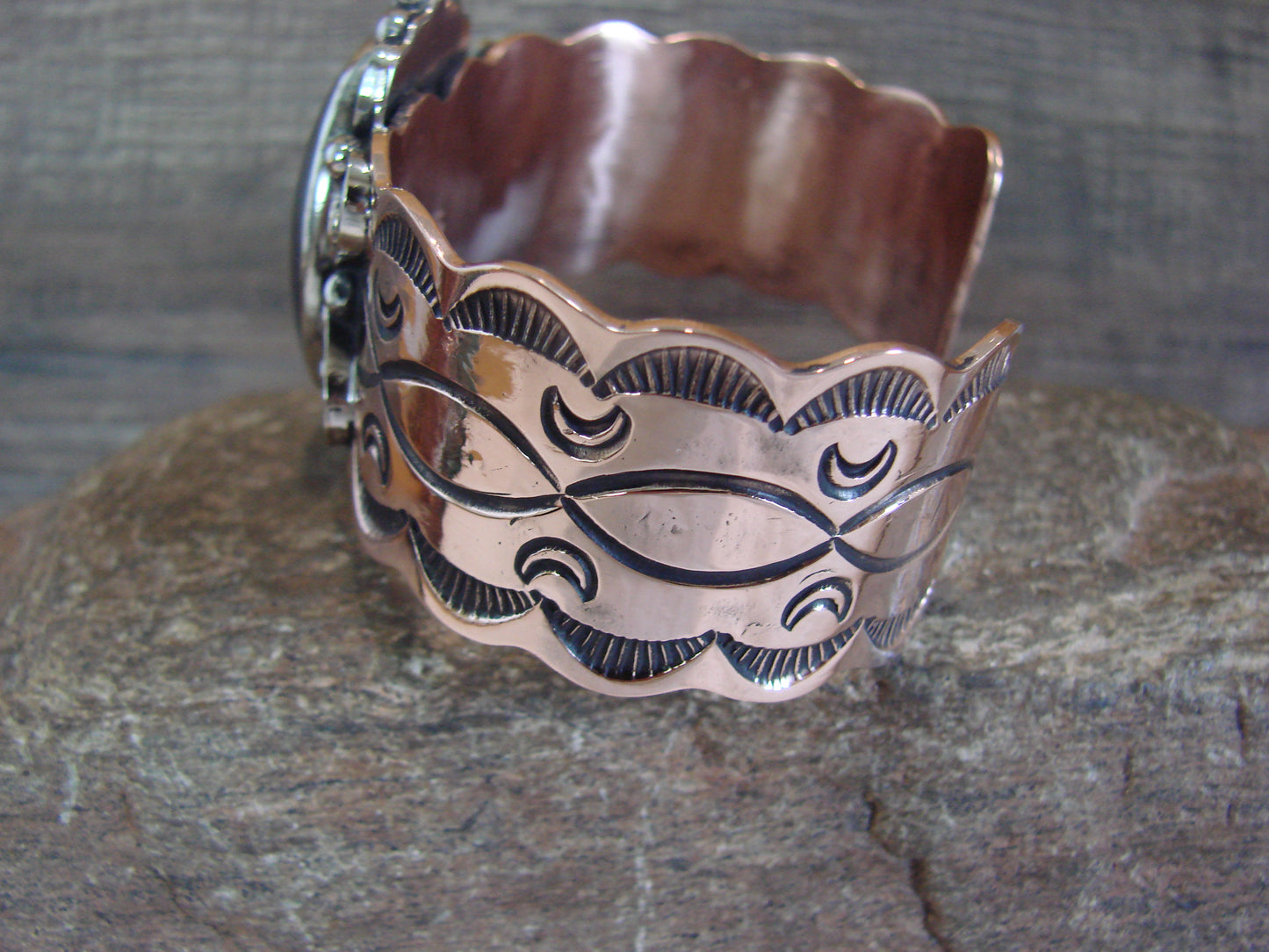 Navajo Indian Copper & Hematite Bracelet by Cleveland