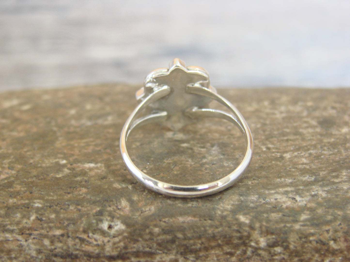 Native American Sterling Silver & White Opal Ring - Size 6.5 - Largo