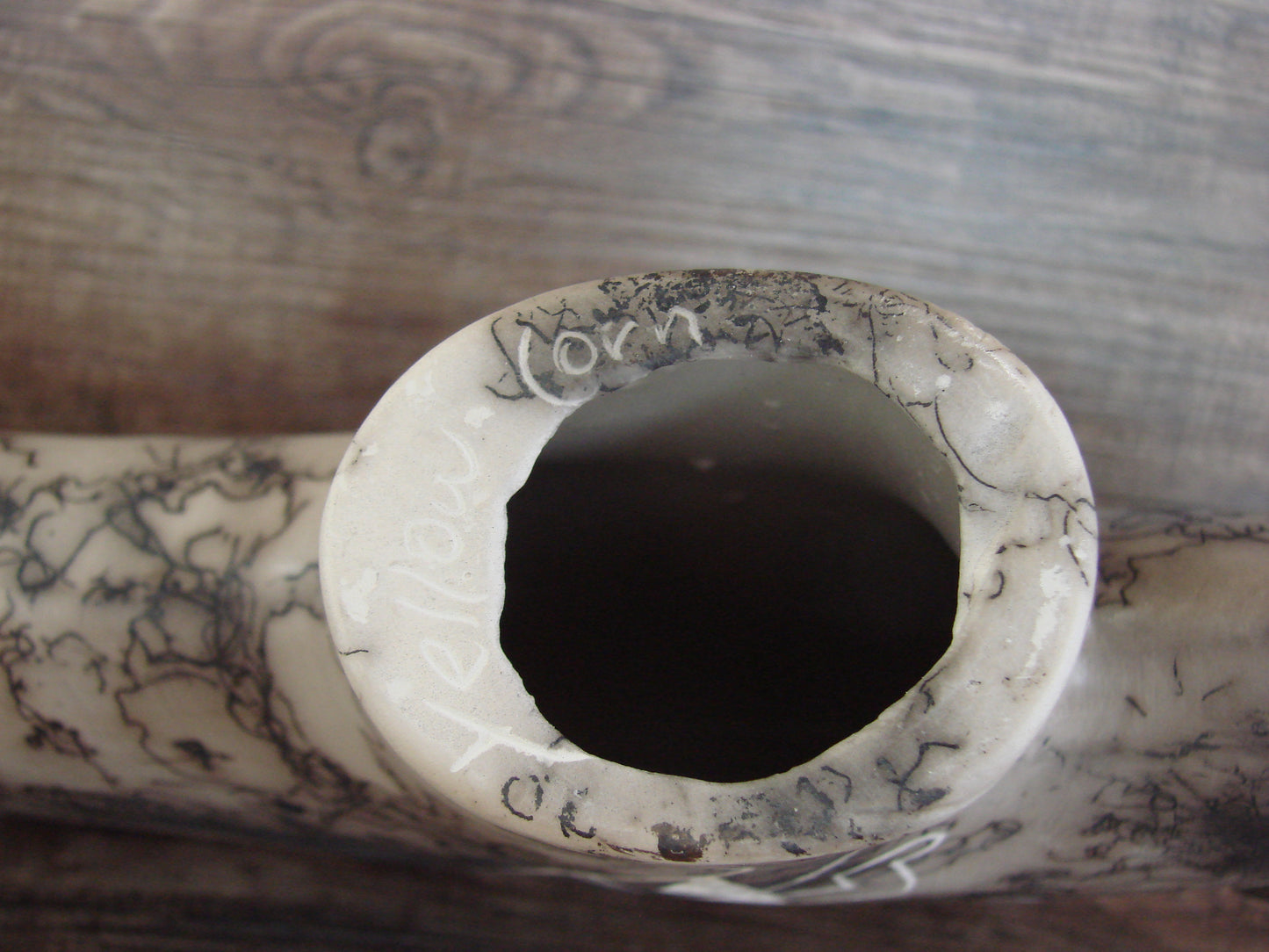 Native American Pottery Horse Hair Buffalo Sculpture by Yellow Corn