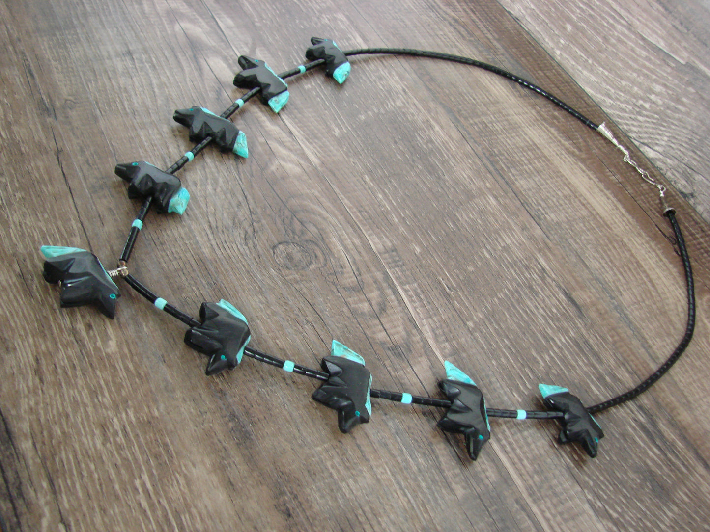 Hand Carved Jet Horse Fetish Necklace - Mitchell