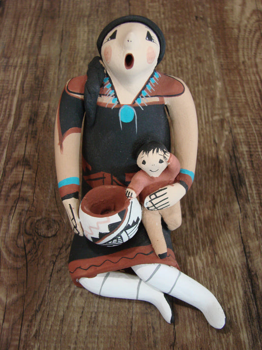 Native American Jemez Handmade Clay Storyteller by Lucero