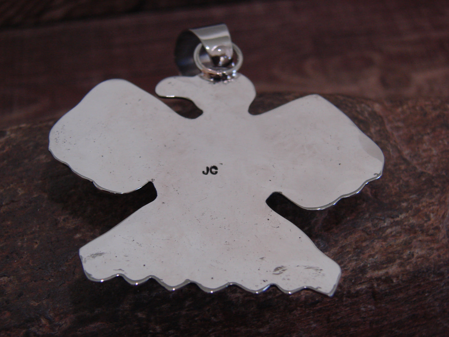 Native American Nickel Silver & Turquoise Thunderbird Pendant - Cleveland