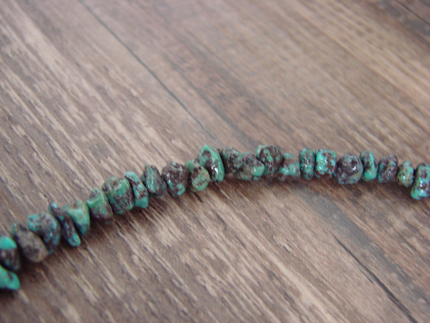 Native American Sterling Silver 17" Turquoise Nugget Stone Necklace by Coriz