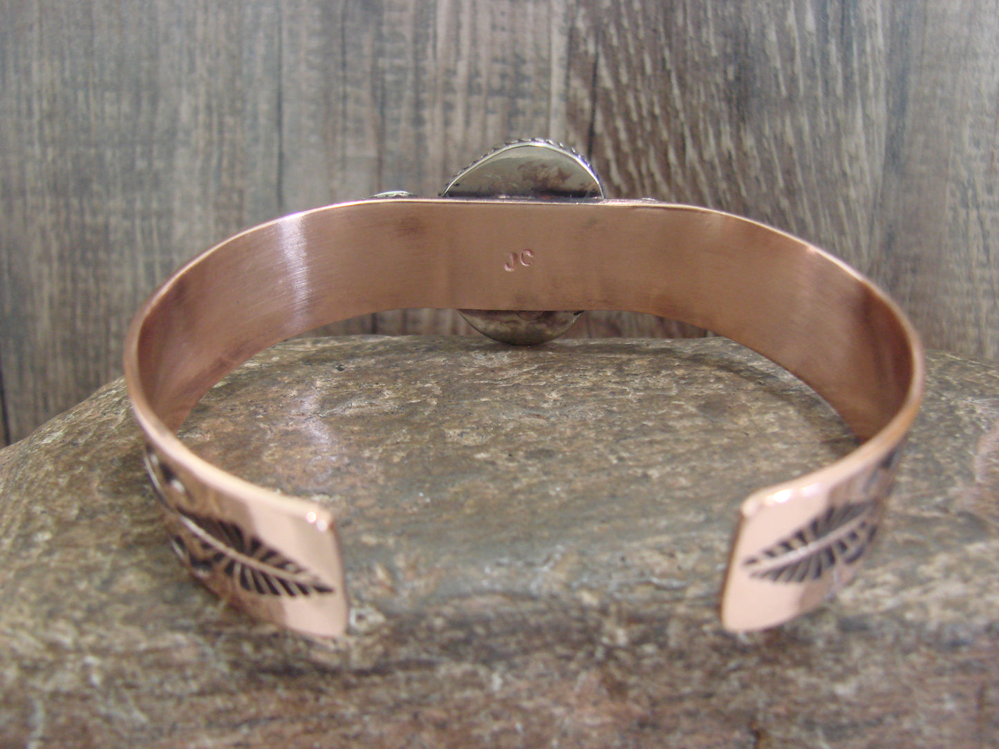 Native American Copper & Turquoise Bracelet by Cleveland