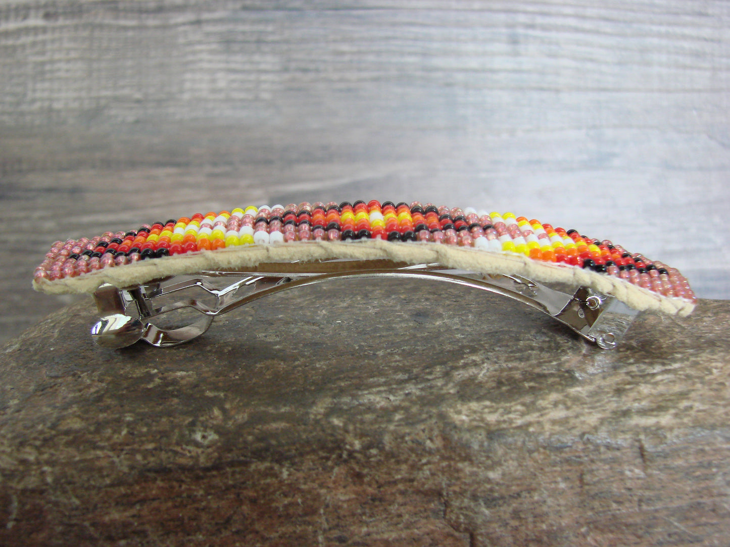 Native American Hand Beaded Hair Barrette by Cleveland