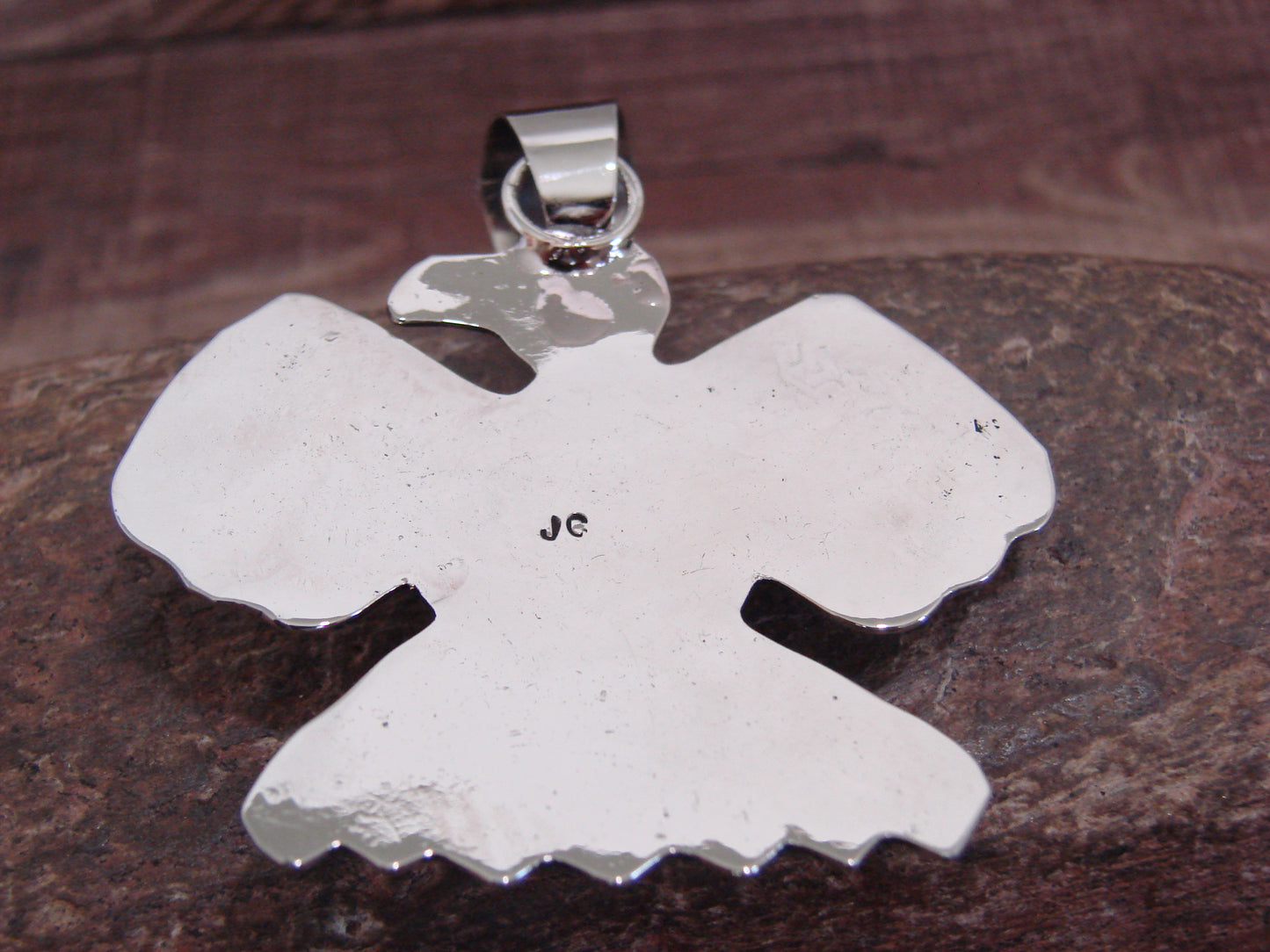 Native American Nickel Silver & Turquoise Thunderbird Pendant - Cleveland