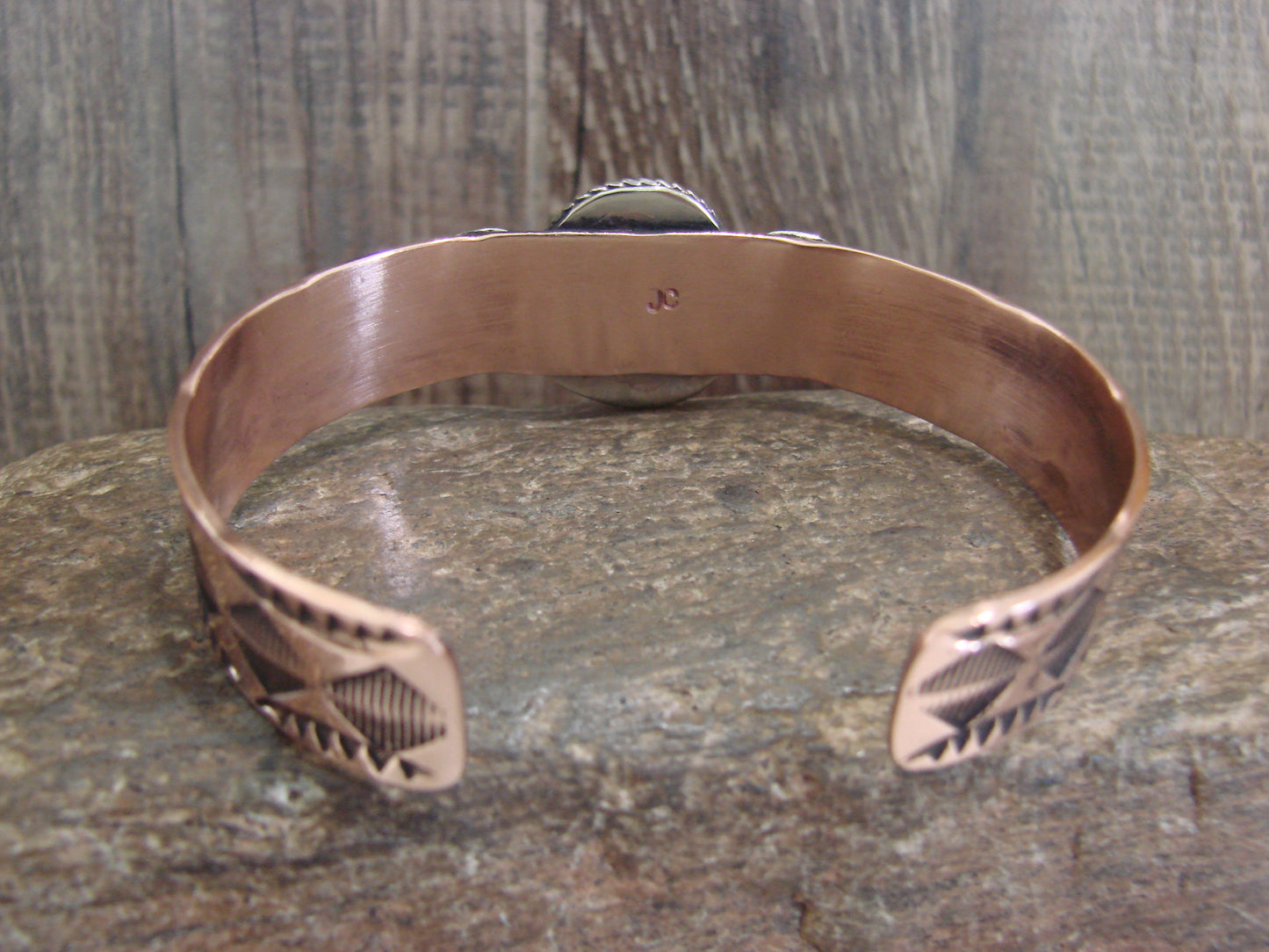 Native American Copper & Turquoise Bracelet by Cleveland