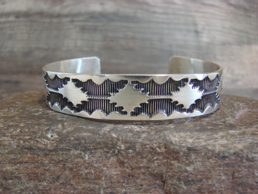 Native American Sterling Silver Bracelet by J. Tahe