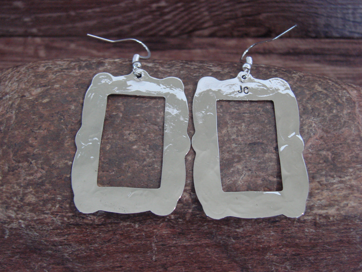 Native American Nickel Silver Dangle Earrings by Cleveland