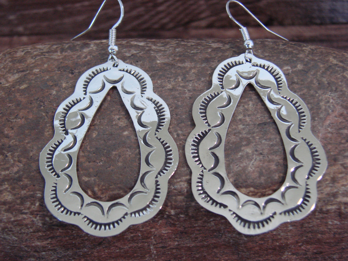 Native American Nickel Silver Dangle Earrings by Cleveland
