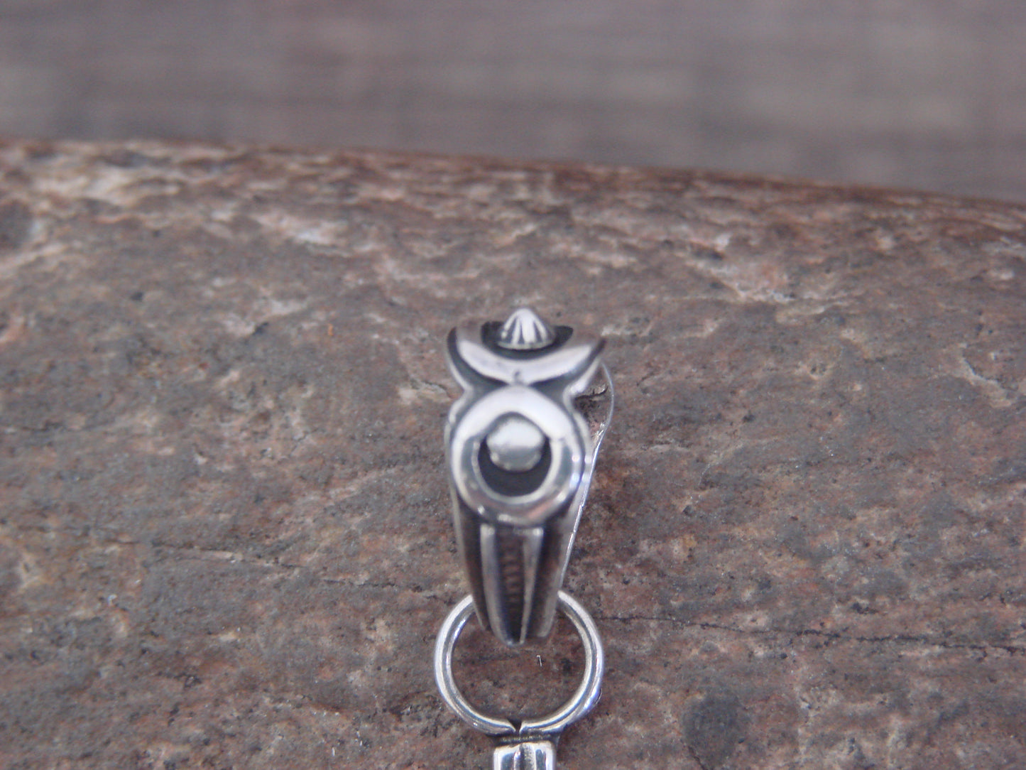 Native American Sterling Silver Zia Symbol & Sunface Inlay Pendant - Kallestewa