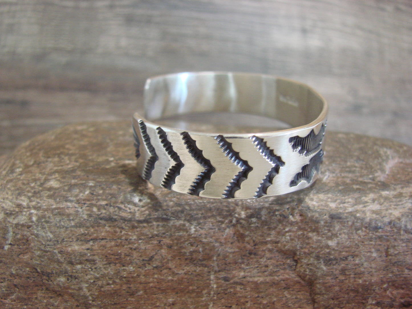 Native American Sterling Silver Bracelet by J. Tahe