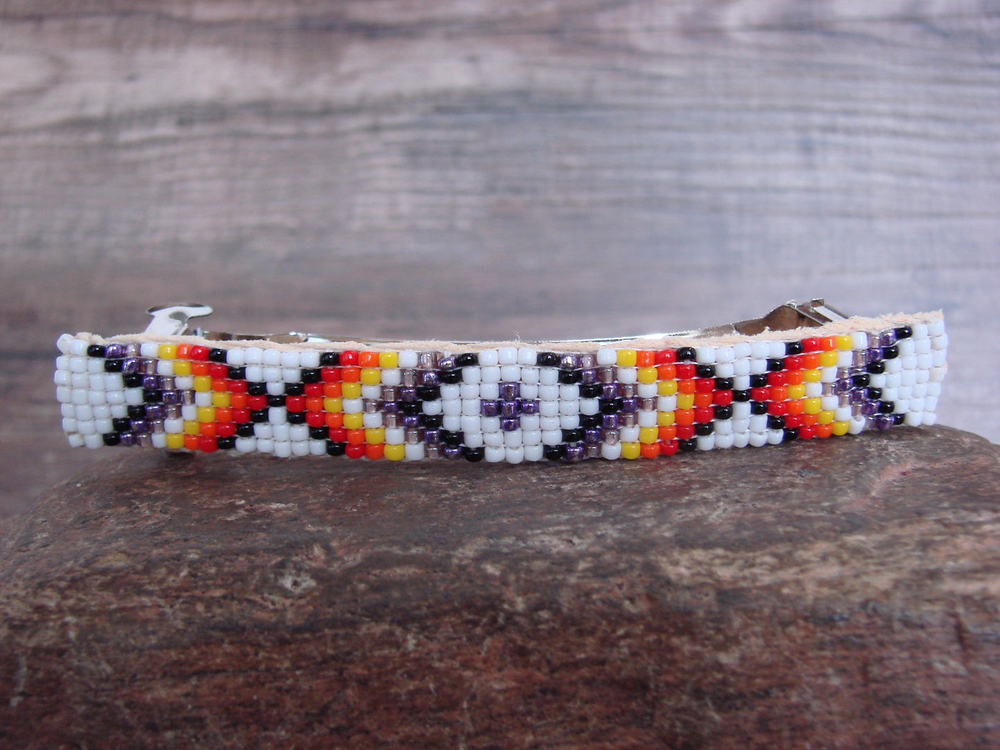 Native American Hand Beaded Hair Barrette by Cleveland