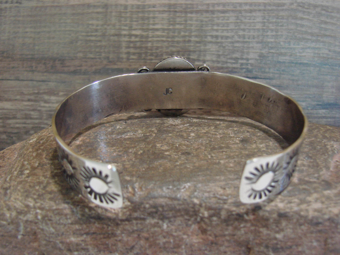 Navajo Indian Nickel Silver & Red Howlite Bracelet by Cleveland