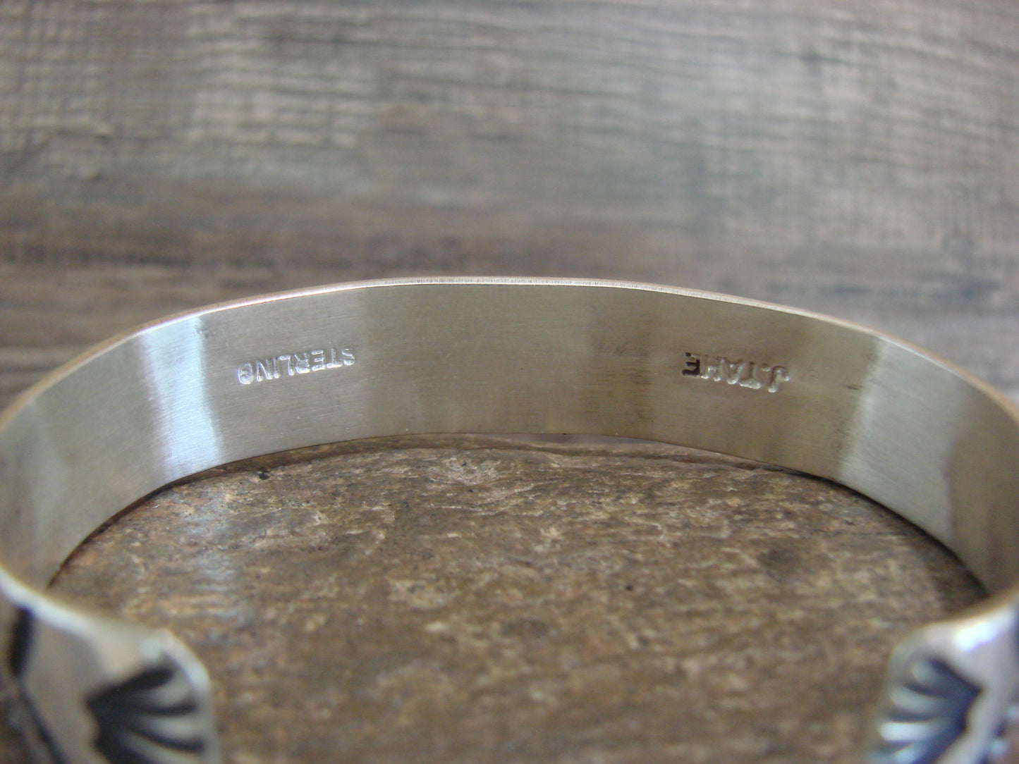 Native American Sterling Silver Bracelet by J. Tahe