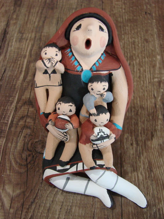 Native American Jemez Handmade Clay Storyteller by Lucero