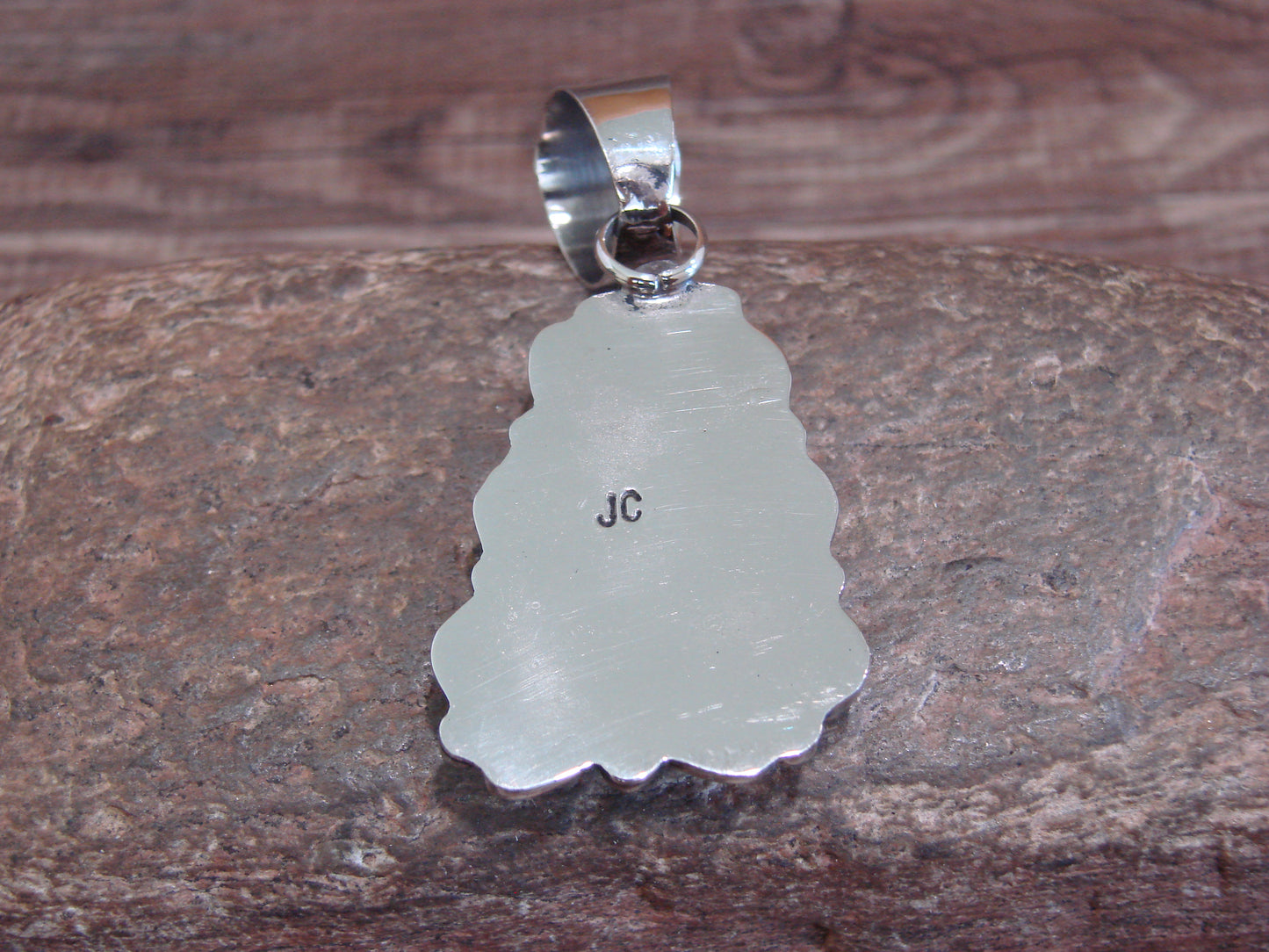Native American Navajo Nickel Silver & Turquoise Pendant - Cleveland