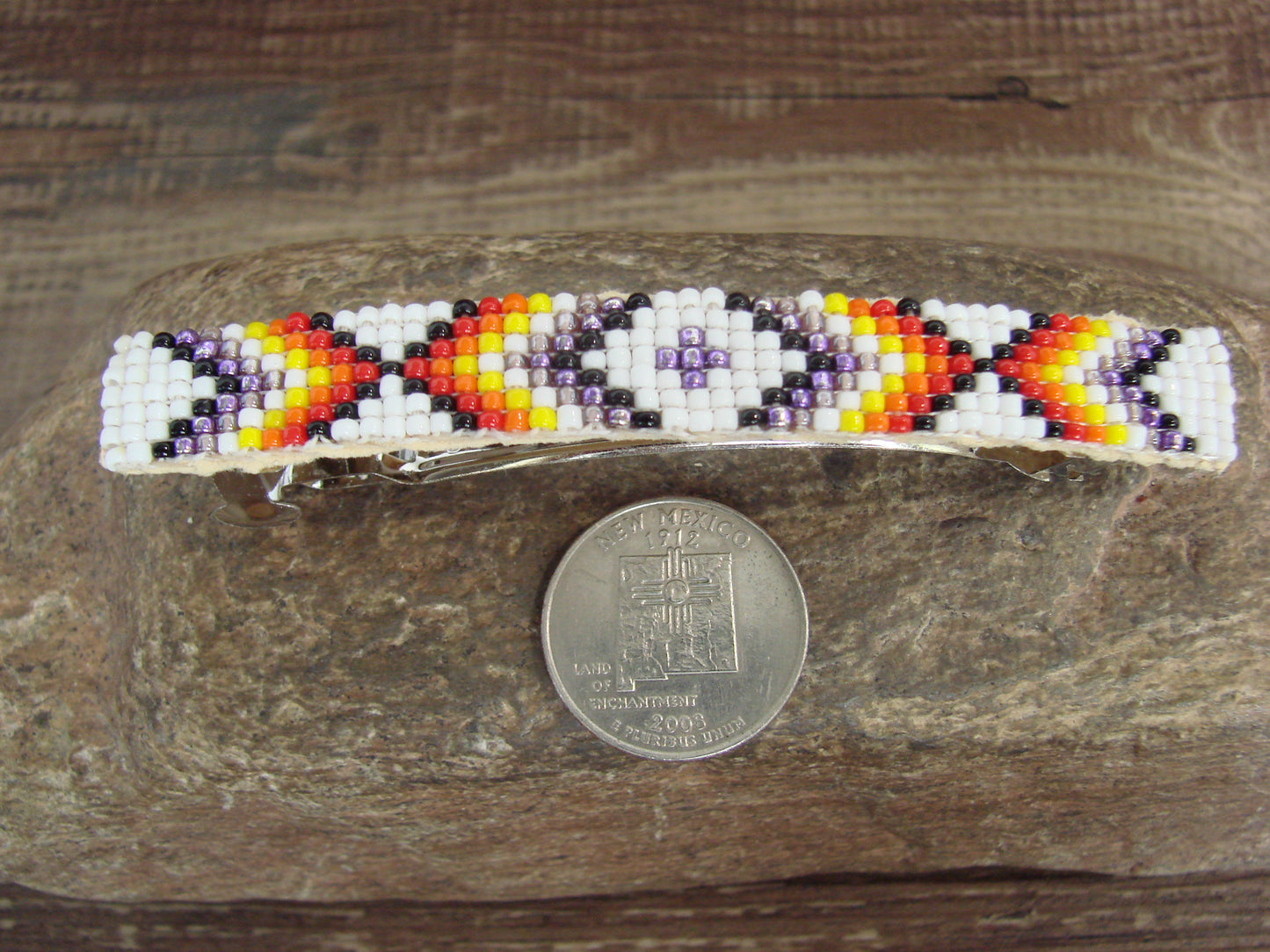 Native American Hand Beaded Hair Barrette by Cleveland