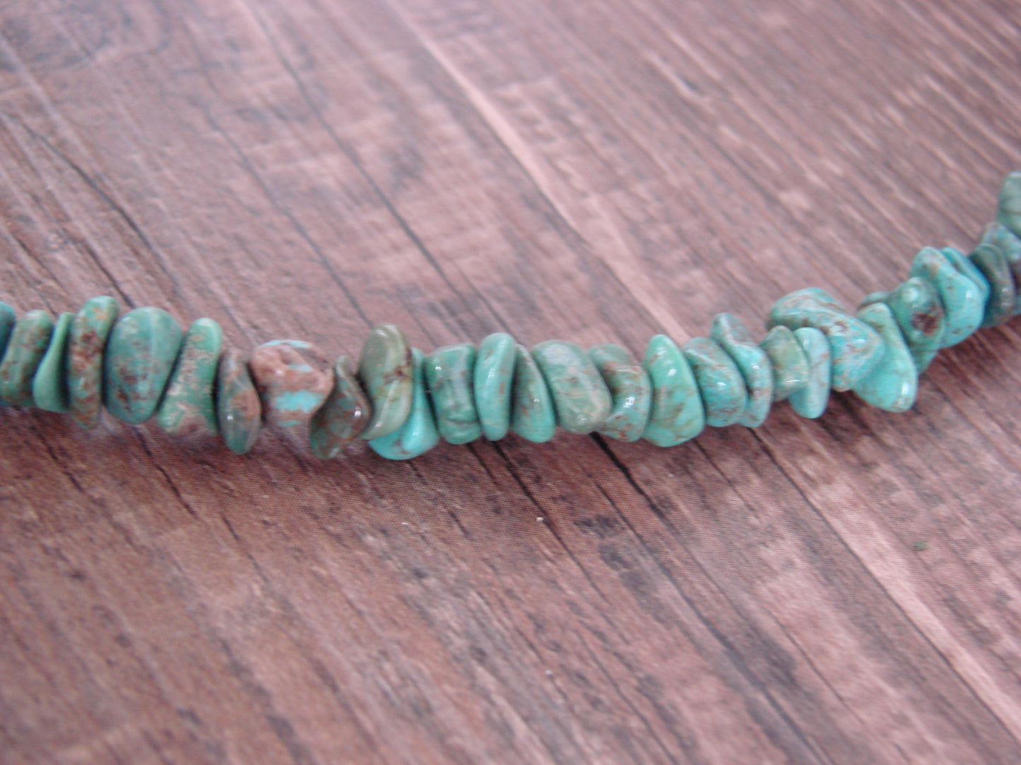 Native American Sterling Silver 17" Turquoise Nugget Stone Necklace by Coriz