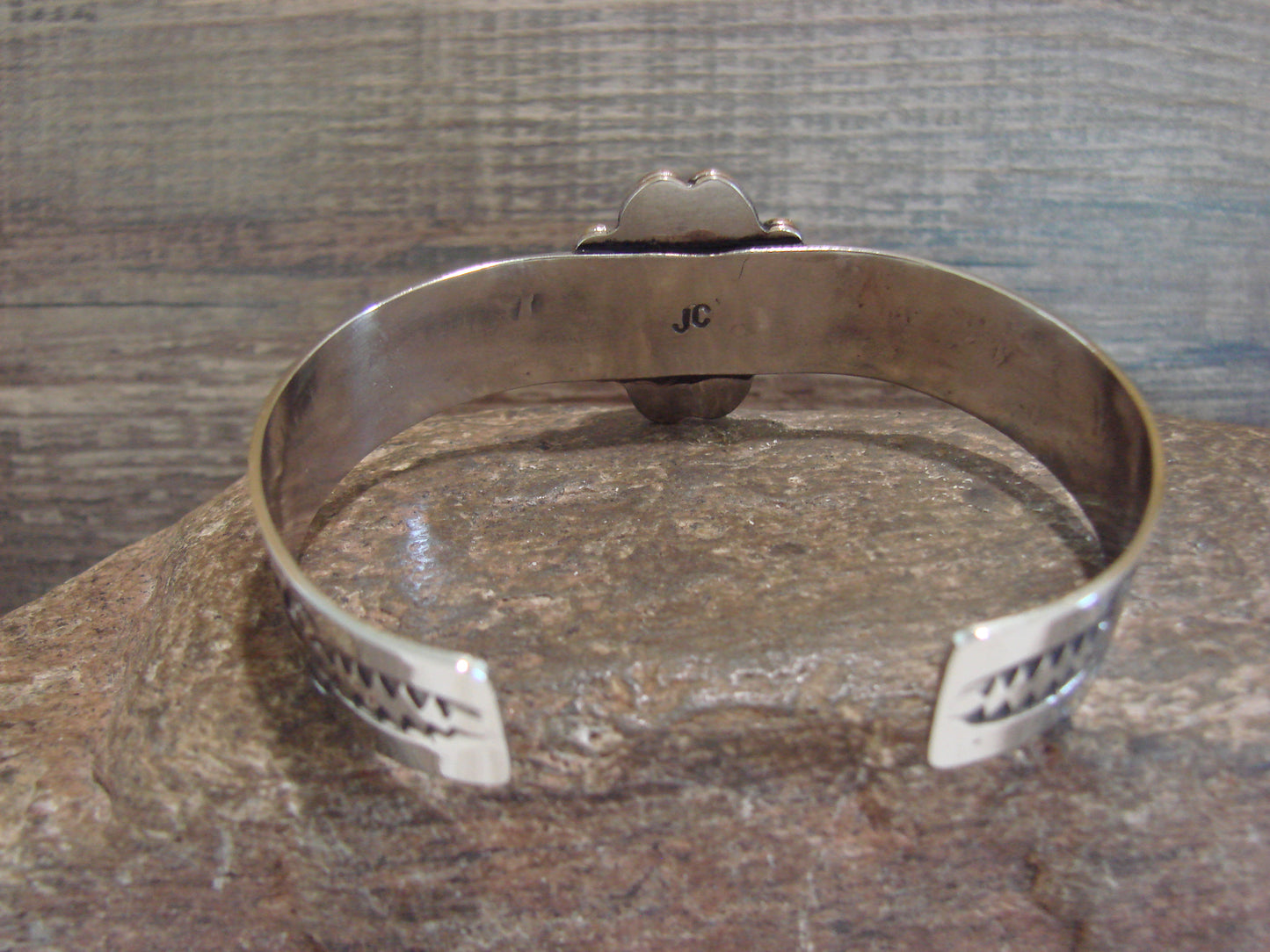 Navajo Indian Nickel Silver & Red Howlite Bracelet by Cleveland