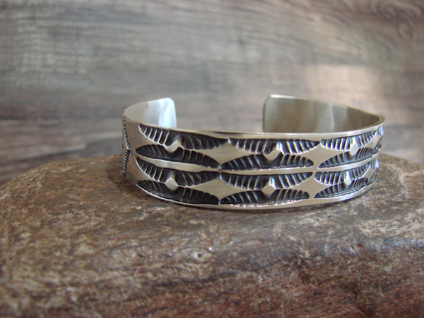 Native American Sterling Silver Bracelet by J. Tahe