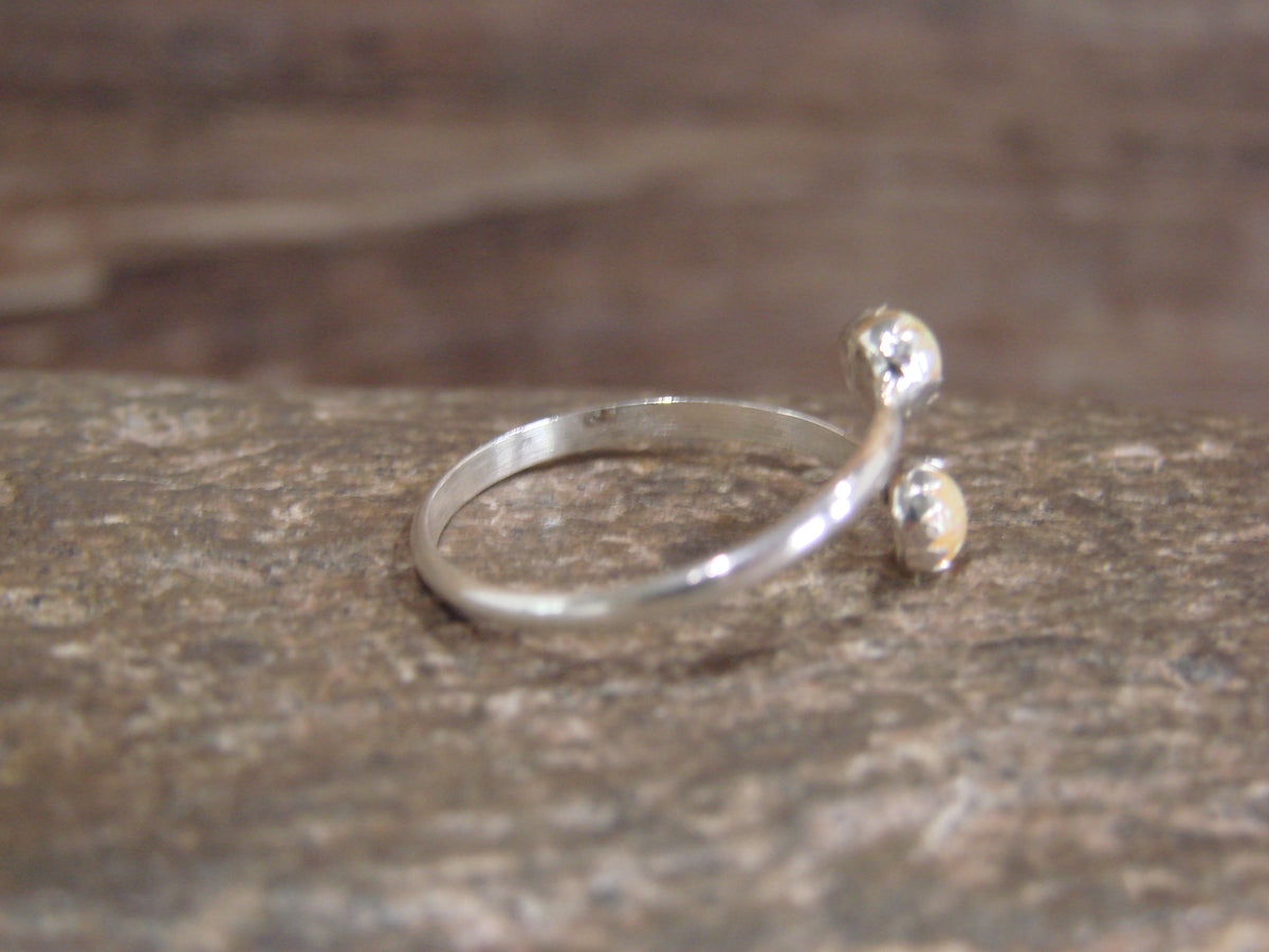 Native American Sterling Silver & Yellow Opal Adjustable Ring - Largo