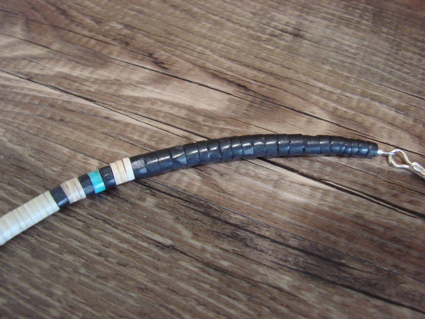 Native American 25" Santo Domingo Turquoise Heishi Necklace - Crespin