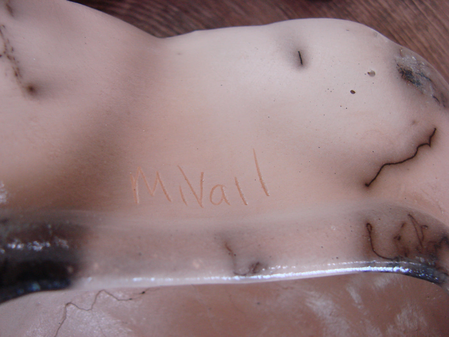 Large Navajo Pottery Horse Hair Turtle Jewelry Trinket Box by Vail