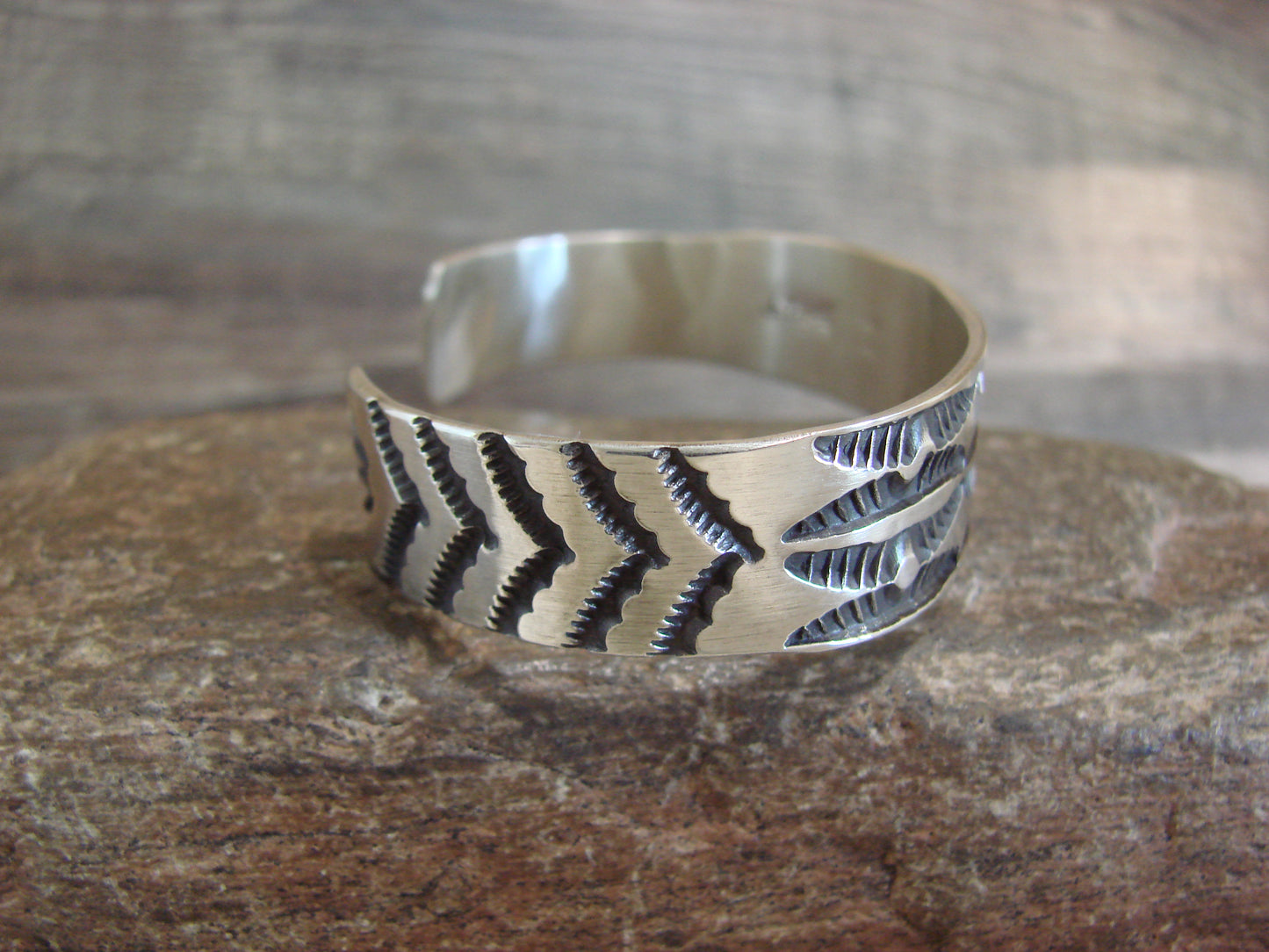 Native American Sterling Silver Bracelet by J. Tahe