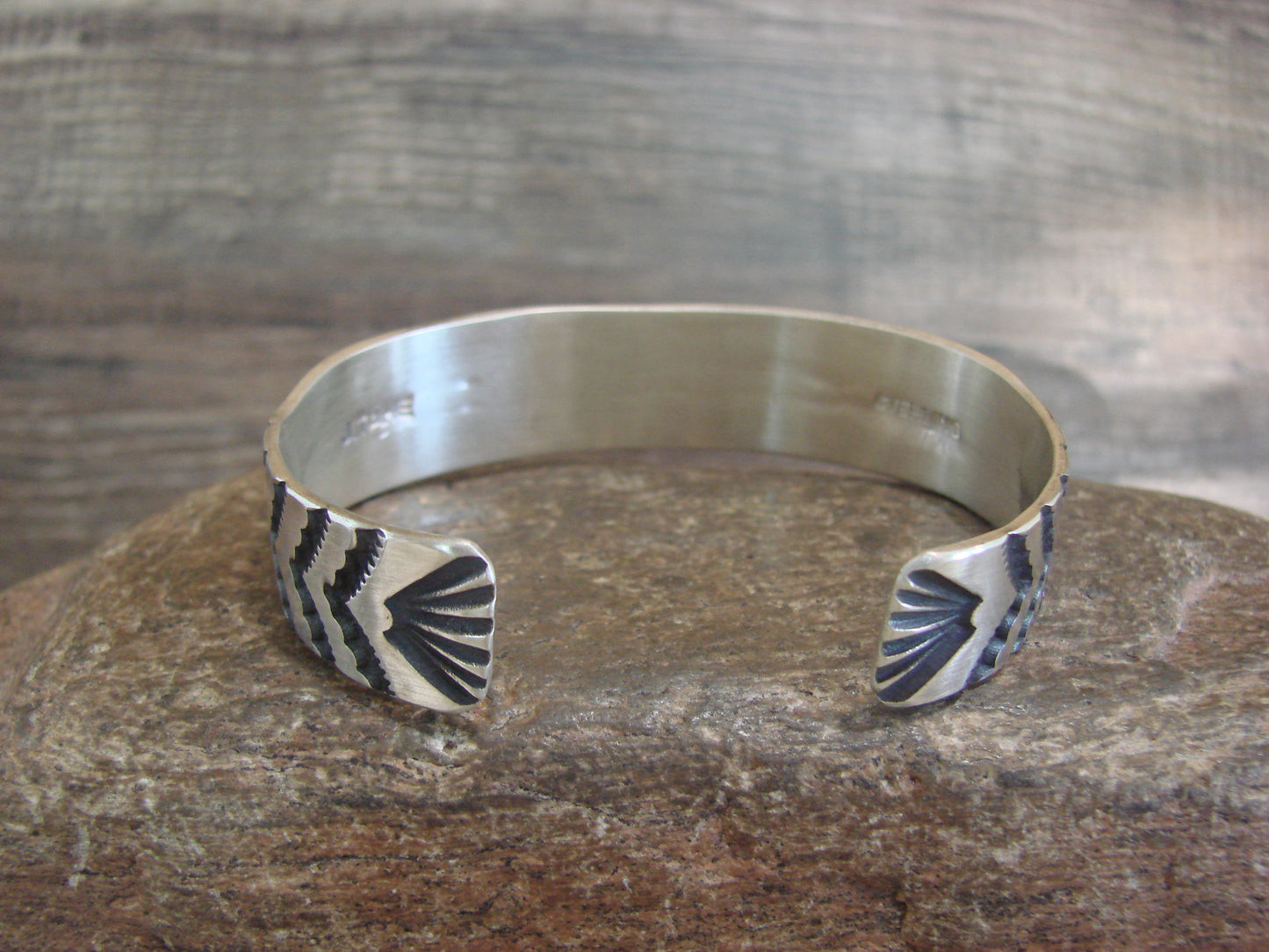 Native American Sterling Silver Bracelet by J. Tahe