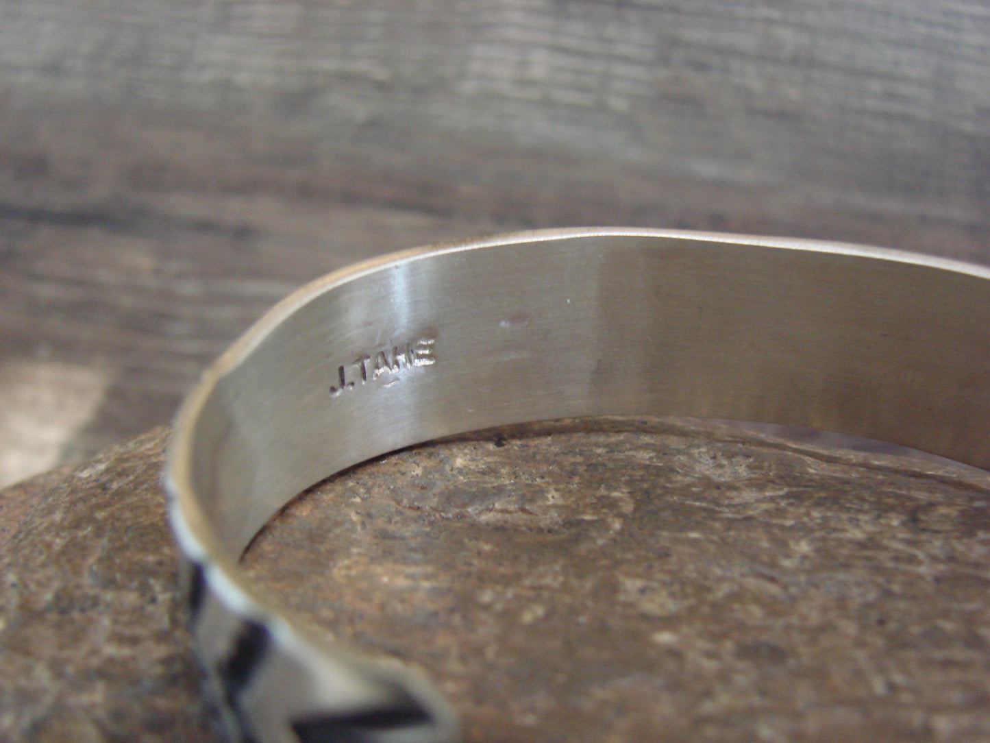 Native American Sterling Silver Bracelet by J. Tahe