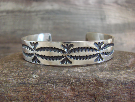 Native American Sterling Silver Bracelet by J. Tahe