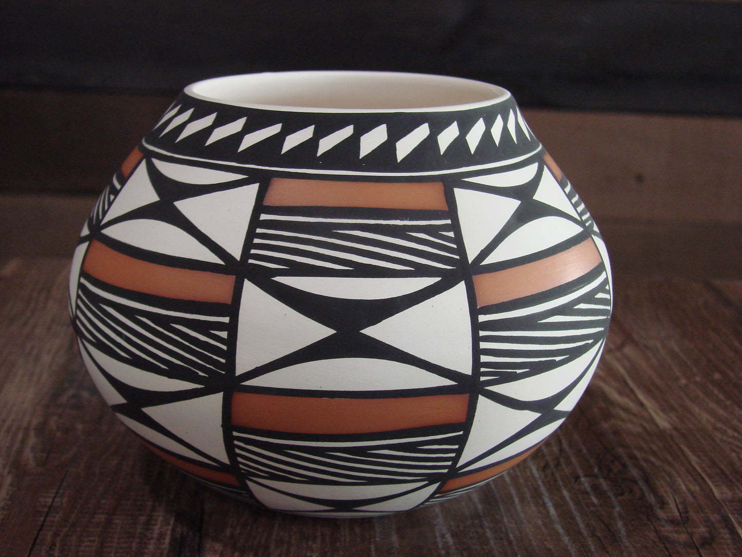 Native American Hand Painted Fine Line Acoma Pottery by Estevan