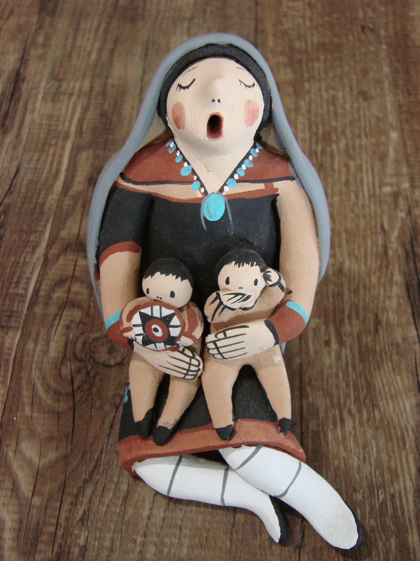Native American Jemez Handmade Clay Storyteller by Lucero