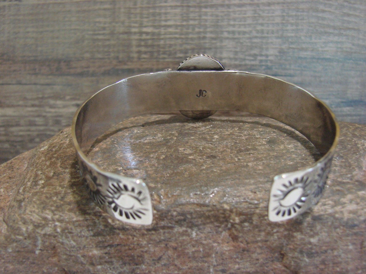 Navajo Indian Nickel Silver & Red Howlite Bracelet by Cleveland