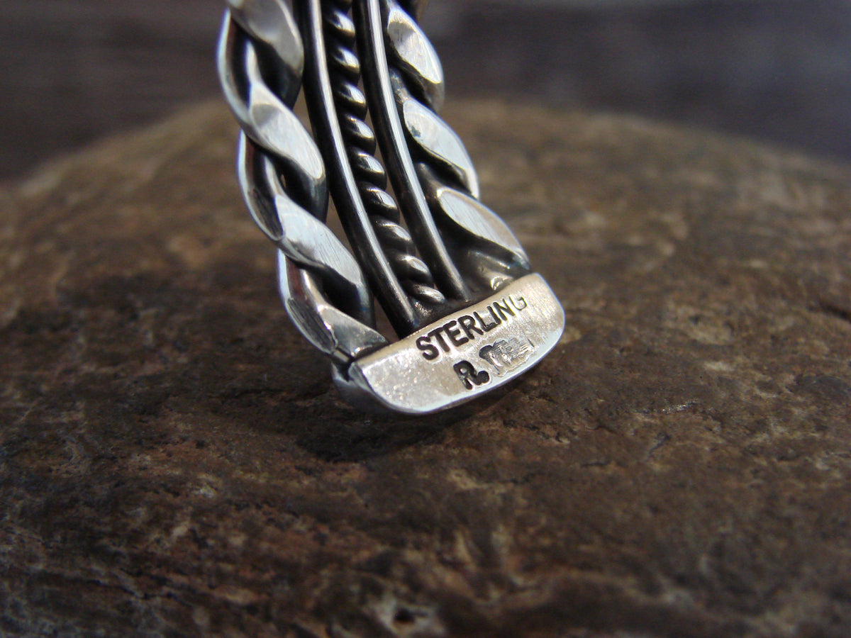 Native American Sterling Silver & Turquoise Bracelet by Tom