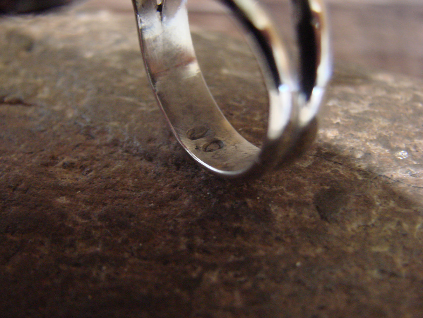 Native American Nickel Silver & Turquoise Ring by Cleveland - Size 9