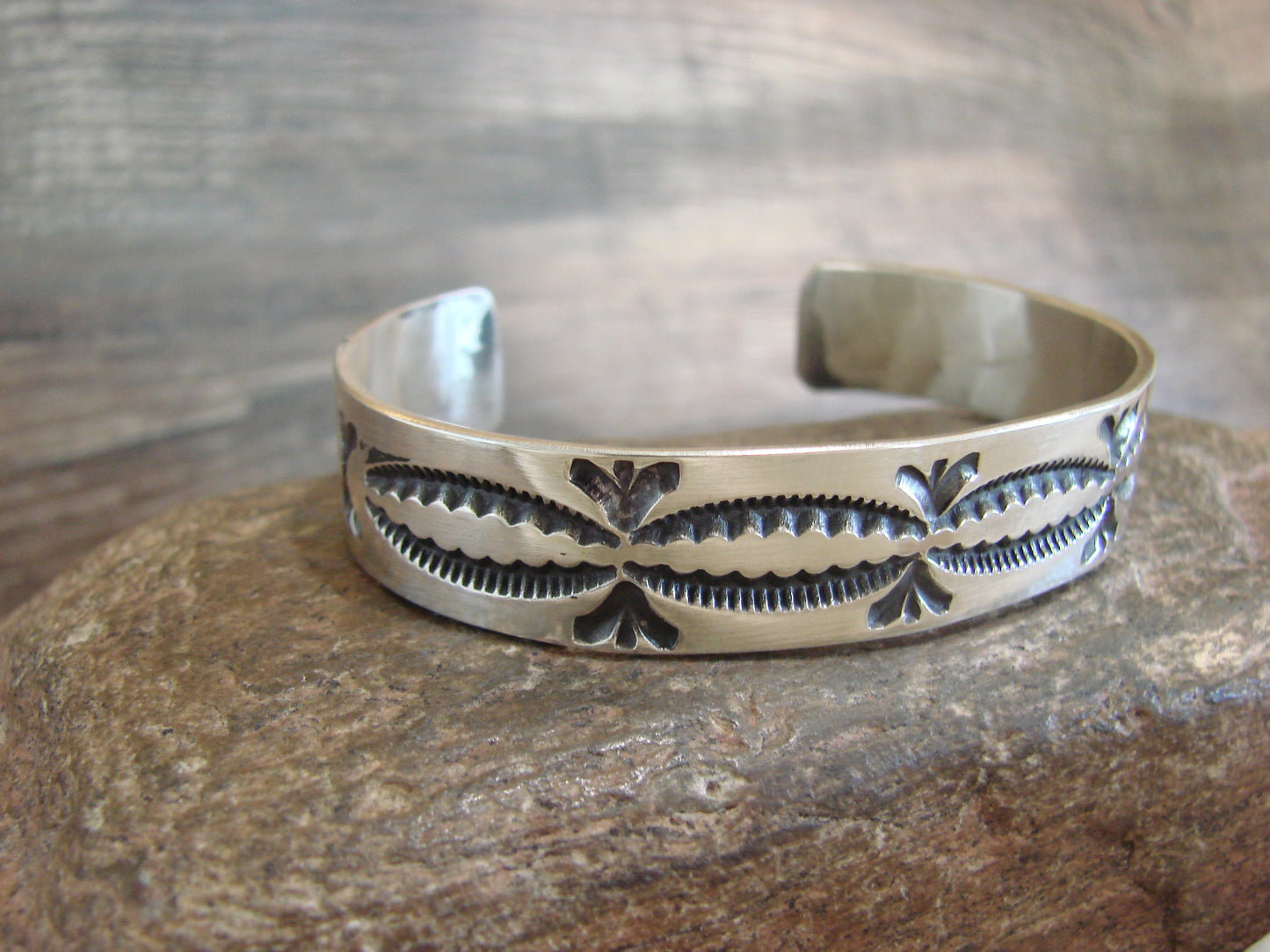 Native American Sterling Silver Bracelet by J. Tahe