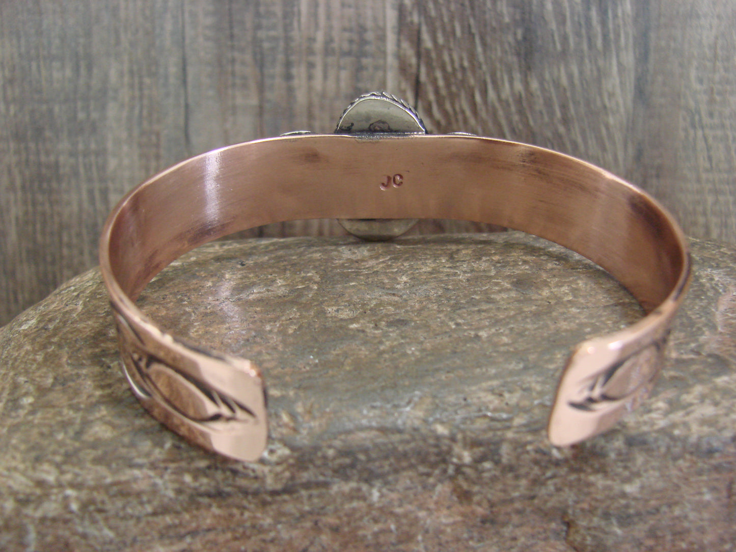 Native American Copper & Turquoise Bracelet by Cleveland