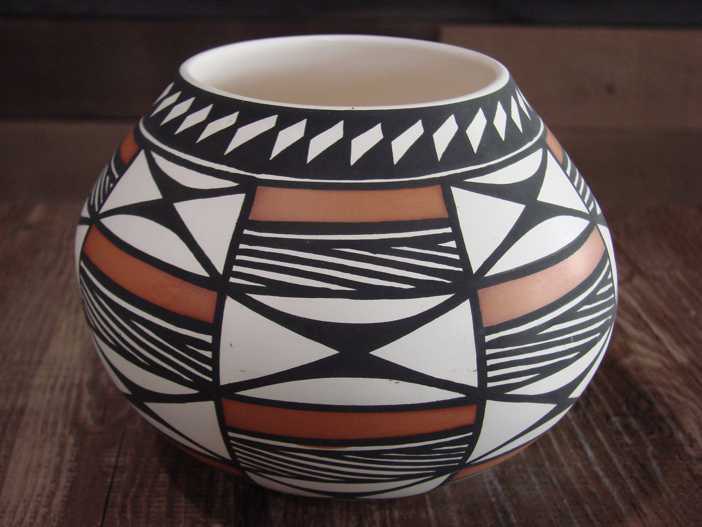 Native American Hand Painted Fine Line Acoma Pottery by Estevan